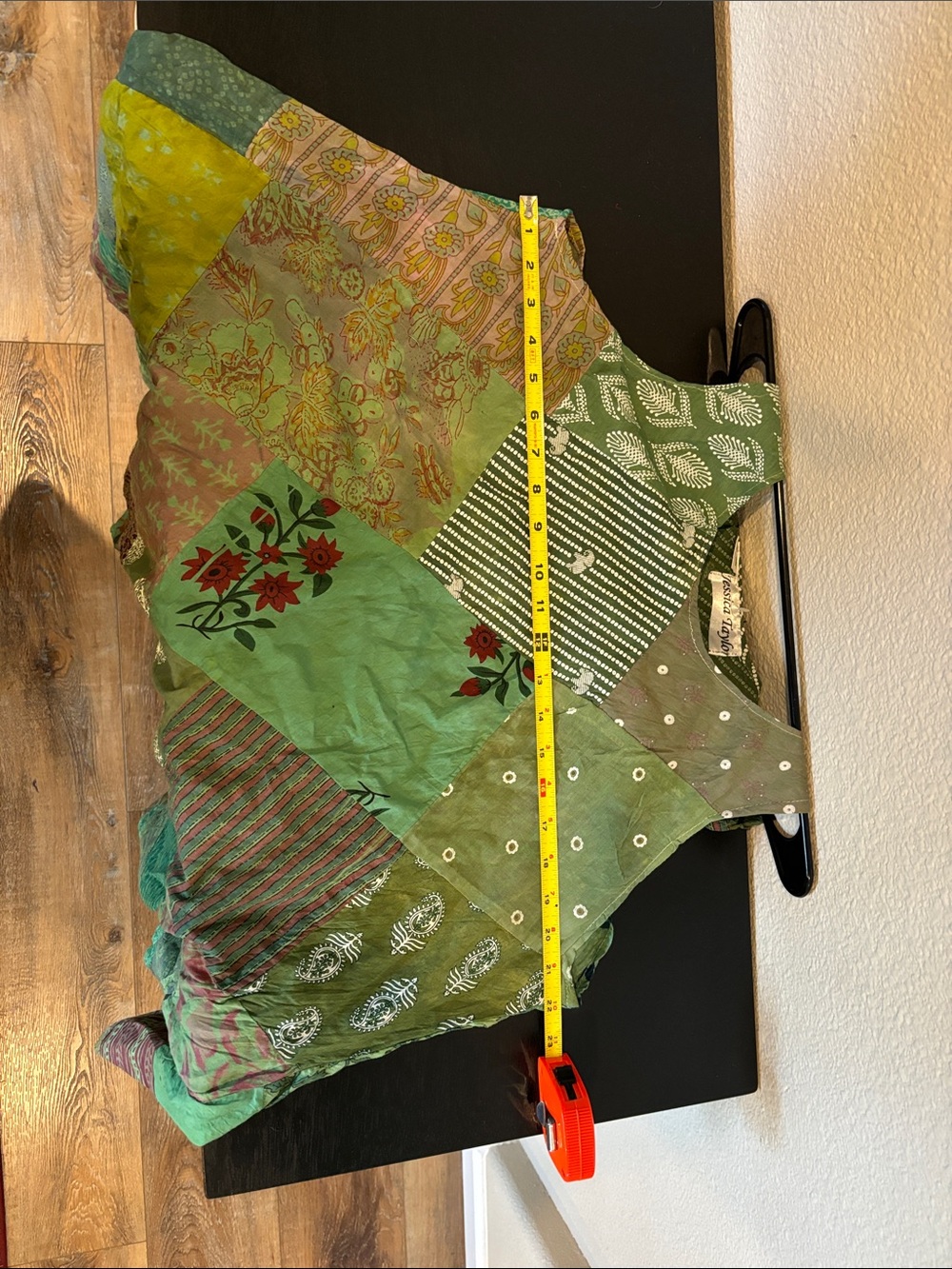 One Size Boho Green Patchwork Tank Dress by Jessica Taylor - Picture 5 of 5